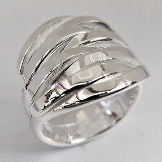 Geschmiedeter Ring aus 925er Silber - polierter Fingerring - Sterlingsilber - Gren von 56 bis 62