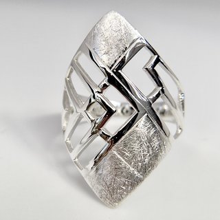 Ring im technischen Design aus 925er Silber - Fingerring - Sterlingsilber - bis Gre 64