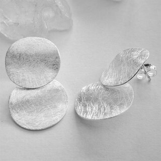 Bewegliche Ohrstecker mit runden Plttchen aus 925er Silber - Ohrringe -Sterlingsilber