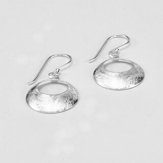 Kleiner Ohrhnger Kreisrund aus eismattem 925er Silber - 16 mm - Ohrringe - Sterlingsilber