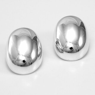 Ovale Ohrclips aus poliertem 925er Silber - 22mm x 15mm - Ohrringe - Sterlingsilber