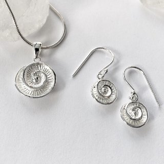 Schmuckset Schnecke aus 925er Silber - Anhnger, Halskette und Ohrhnger