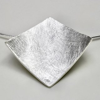 Anhnger groes Quadrat aus eismatt gecraschtem 925er Silber - Kettenanhnger - Sterlingsilber