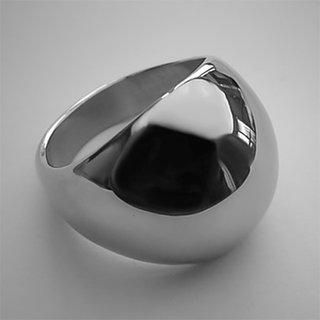 Aufflliger breiter Ring aus glnzend poliertem Edelstahl - Fingerring - Gren von 50 bis 62