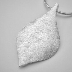 Anhnger Blatt aus 925er Silber - beidseitig gecrasht -...