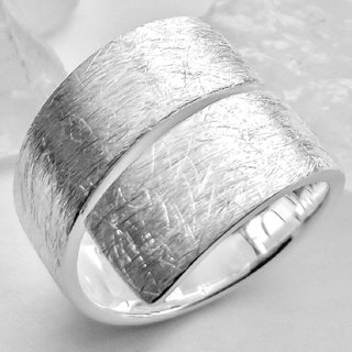 Eleganter Ring mit offener Ringschiene aus 925er Silber - verstellbarer Fingerring - Sterlingsilber - Größe 62