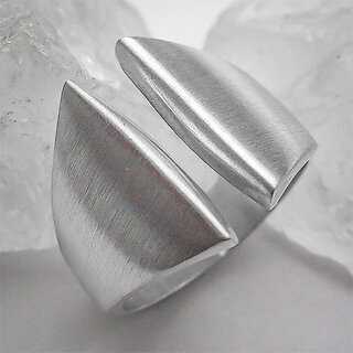 Eleganter, offener Silberring aus mattiertem 925er Silber - Sterlingsilber 50