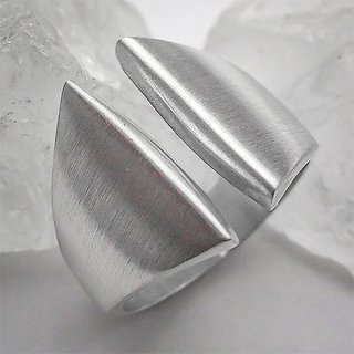 Eleganter, offener Silberring aus mattiertem 925er Silber - Sterlingsilber 60