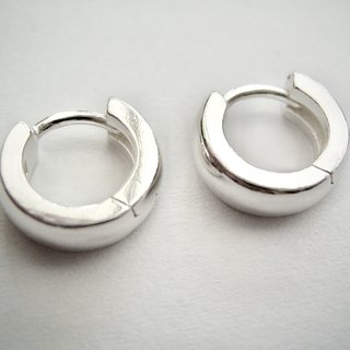 Kleine Klappcreolen aus glänzend poliertem 925er Silber - Ohrringe, Sterlingsilber