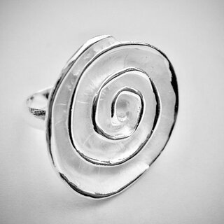 Ring mit großer Spirale aus 925er Silber - Fingerring - Sterlingsilber - Größe 50