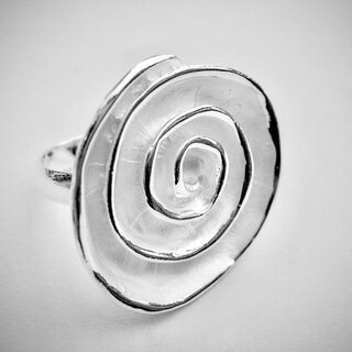 Ring mit groer Spirale aus 925er Silber - Fingerring - Sterlingsilber - Gre 54
