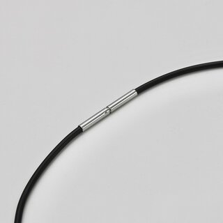 Kautschukband  mit Bajonettverschluss aus Edelstahl - 2 mm - Halsband - Länge 35cm
