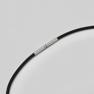 Kautschukband  mit Bajonettverschluss aus Edelstahl - 2 mm - Halsband - Lnge 35cm