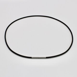 Kautschukband  mit Bajonettverschluss aus Edelstahl - 2 mm - Halsband - Lnge 35cm
