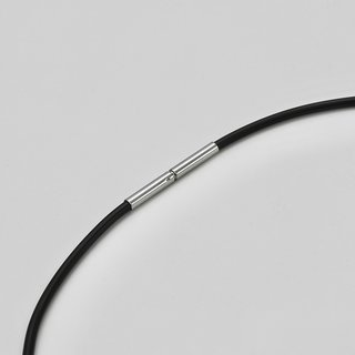 Kautschukband  mit Bajonettverschluss aus Edelstahl - 2 mm - Halsband - Länge 38cm