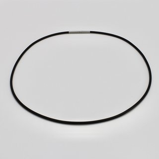 Kautschukband  mit Bajonettverschluss aus Edelstahl - 2 mm - Halsband - Lnge 38cm