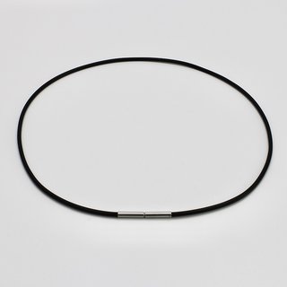 Kautschukband  mit Bajonettverschluss aus Edelstahl - 2 mm - Halsband - Lnge 42cm