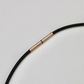Kautschukband  mit Bajonettverschluss aus rosévergoldetem Edelstahl - 2 mm - Halsband - Länge 42cm
