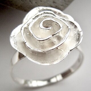 Ring Rose aus 925er Silber - Silberring, Sterlingsilber, Blume, Blüte 50