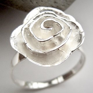 Ring Rose aus 925er Silber - Silberring, Sterlingsilber, Blume, Blte 52