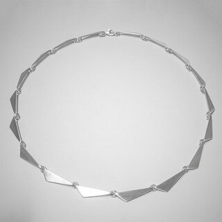Edles Collier mit Dreiecken aus mattiertem 925er Silber - 42cm - Halskette - Sterlingsilber