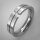 Spannring aus mattiertem Edelstahl mit Zirkonia und Nut - 5 mm - Fingerring - Größe 59