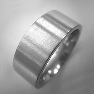 Schlicht eleganter Bandring aus mattiertem Edelstahl - 9mm - Partnerring - Fingerring - Gre 56