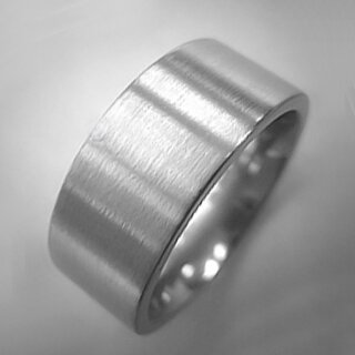 Schlicht eleganter Bandring aus mattiertem Edelstahl - 9mm - Partnerring - Fingerring - Größe 57
