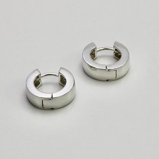 Klappcreolen aus hochglanz poliertem 925er Silber - Ohrringe - Sterlingsilber