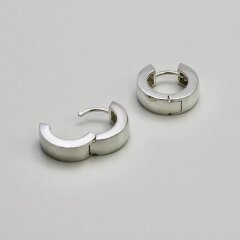 Klappcreolen aus hochglanz poliertem 925er Silber -...