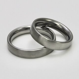 Schlichter Verlobungsring aus Edelstahl - 5 mm - Partnerring - Bandring - Fingerring - Gre - 49