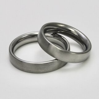 Schlichter Verlobungsring aus Edelstahl - 5 mm - Partnerring - Bandring - Fingerring - Größe - 56