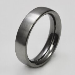 Schlichter Verlobungsring aus Edelstahl - 5 mm - Partnerring - Bandring - Fingerring - Größe - 61