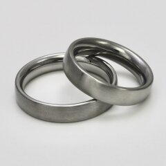 Schlichter Verlobungsring aus Edelstahl - 5 mm - Partnerring - Bandring - Fingerring - Größe - 66