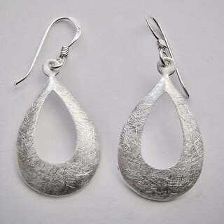 Tropfenförmige Ohrhänger aus eismattiertem 925er Silber - Ohrringe - Sterlingsilber