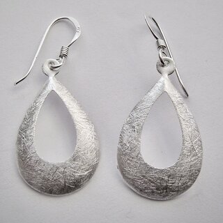 Tropfenfrmige Ohrhnger aus eismattiertem 925er Silber - Ohrringe - Sterlingsilber