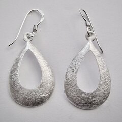 Tropfenförmige Ohrhänger aus eismattiertem 925er Silber -...
