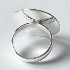Zeitloser Ring "gewölbte Scheibe" aus gecrashtem 925er Silber - Fingerring - Sterlingsilber - Größe 62