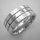 Schicker Ring mit abgesetzter Ringschiene aus mattiertem und poliertem Edelstahl - 10 mm - Größe 50