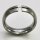 Schicker Spannring aus mattiertem Edelstahl mit weißem Zirkonia - 6 mm - Partnerring - Fingerring - Größe 61