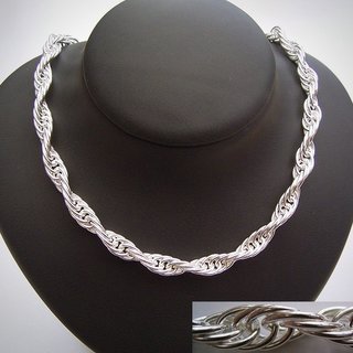 Edle Halskette 6mm aus 925er Silber - Massive Silberkette - Kordelkette 40cm
