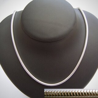 Elegante Schlangenkette 3mm aus 925er Silber - Silberkette - Halskette - Sterlingsilber 40cm