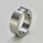 Eleganter Ring aus Edelstahl mit weißem hochwertig geschliffenem Glasstein - Spannringdesign - Fingerring - Größe 56