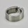 Eleganter Ring aus Edelstahl mit weißem hochwertig geschliffenem Glasstein - Spannringdesign - Fingerring - Größe 56