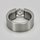 Eleganter Ring aus Edelstahl mit weißem hochwertig geschliffenem Glasstein - Spannringdesign - Fingerring - Größe 56