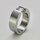 Eleganter Ring aus Edelstahl mit weißem hochwertig geschliffenem Glasstein - Spannringdesign - Fingerring - Größe 58