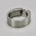 Eleganter Ring aus Edelstahl mit weißem hochwertig geschliffenem Glasstein - Spannringdesign - Fingerring - Größe 58