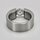 Eleganter Ring aus Edelstahl mit weißem hochwertig geschliffenem Glasstein - Spannringdesign - Fingerring - Größe 58