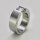 Eleganter Ring aus Edelstahl mit weißem hochwertig geschliffenem Glasstein - Spannringdesign - Fingerring - Größe 60