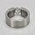 Eleganter Ring aus Edelstahl mit weißem hochwertig geschliffenem Glasstein - Spannringdesign - Fingerring - Größe 60